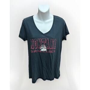 University of Montana Womens T-shirt Size Large Black Under Armour Grizzlies